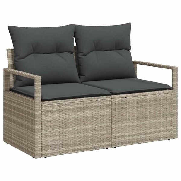 vidaXL Ensemble de canap&eacute; de jardin avec coussin 8 pcs Gris clair
