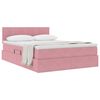 vidaXL Lit de Rangement avec matelas Rose 140 x 190 cm Velours