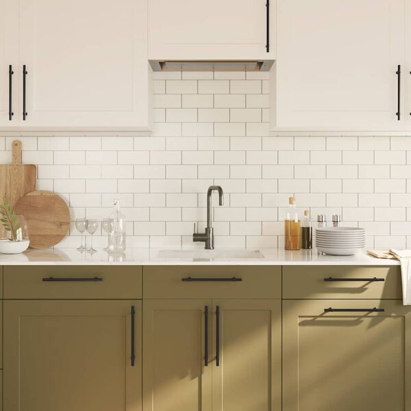 vidaXL Poignées d'armoire 5 pcs noir 192 mm acier inoxydable