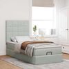 vidaXL Cadre de lit ottoman et matelas gris clair 100x200 cm velours