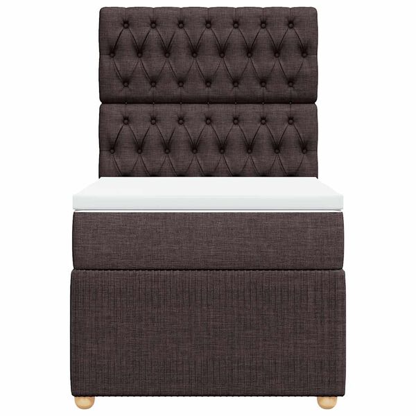 vidaXL Sommier &agrave; lattes de lit avec matelas Marron fonc&eacute; 90x190 cm