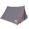 vidaXL Tente de camping 2 personnes gris et orange imperm&eacute;able