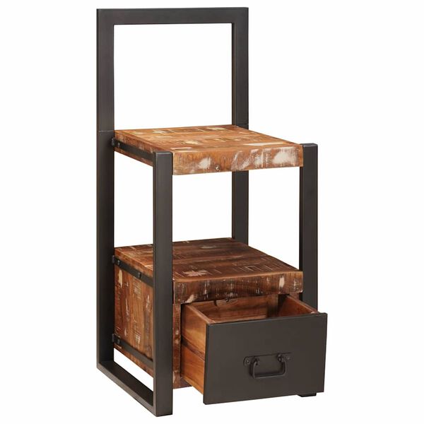 vidaXL Support valet Multicolore 40 x 40 x 90 cm Bois Recycl&eacute; Solide