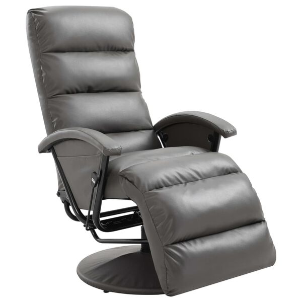 vidaXL Fauteuil inclinable TV gris similicuir