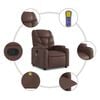 vidaXL Fauteuil de massage inclinable Marron Similicuir