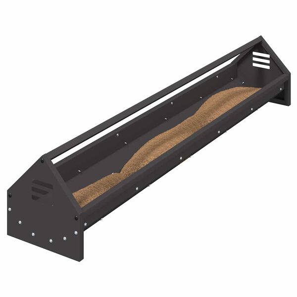 vidaXL Bac de nourrissage pour poules Noir 108 x 20,5 x 20 cm