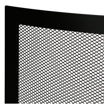 Perel Écran de cheminée 66x61 cm Noir