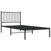vidaXL Cadre de lit métal sans matelas avec tête de lit noir 90x200 cm
