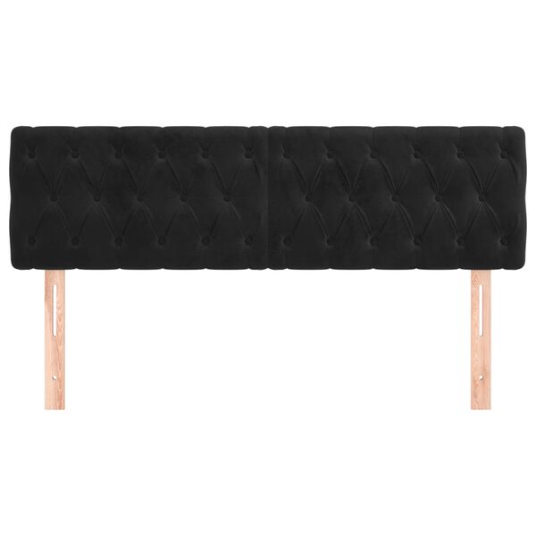 vidaXL T&ecirc;tes de lit 2 pcs Noir 80x7x78/88 cm Velours