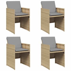 vidaXL Chaises de jardin avec coussins lot de 4 m&eacute;lange beige