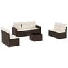 vidaXL Salon de jardin 8 pcs avec coussins marron r&eacute;sine tress&eacute;e