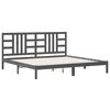 vidaXL Cadre de lit sans matelas gris 200x200 cm bois massif