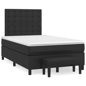 vidaXL Sommier &agrave; lattes de lit matelas Noir 120x200 cm Similicuir