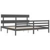 vidaXL Cadre de lit sans matelas gris 200x200 cm bois massif