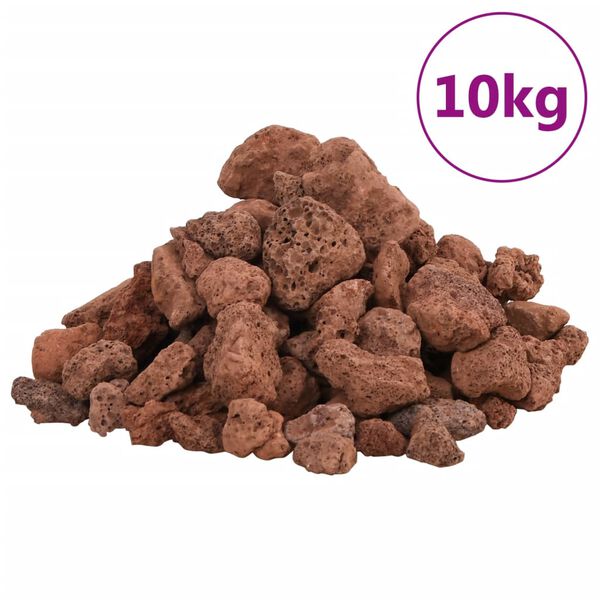 vidaXL Roches volcaniques 10 kg rouge 1-2 cm