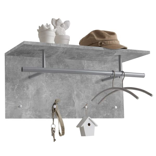 FMD Porte-manteau mural 72x29,3x34,5 cm Gris b&eacute;ton