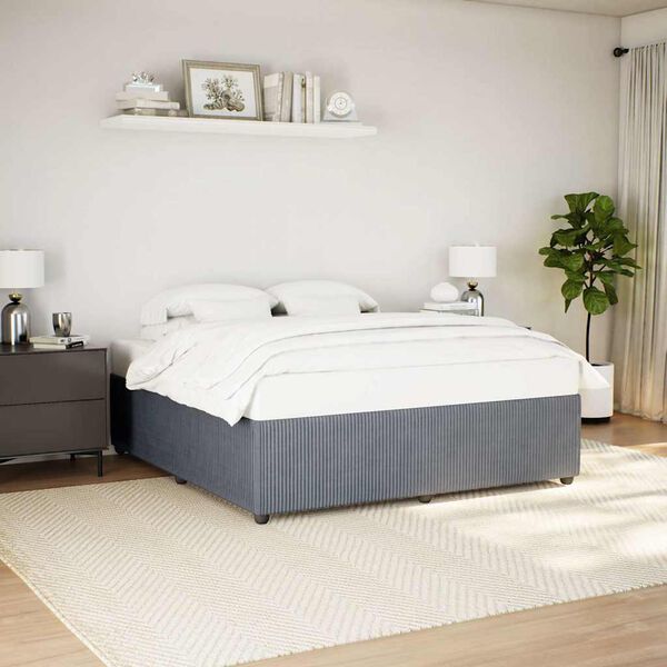 vidaXL Cadre de lit sans matelas gris fonc&eacute; 200x200 cm velours