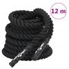 vidaXL Corde de combat noire 12 m 9 kg Polyester