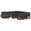 vidaXL Ensemble de canap&eacute; de jardin 13 pc Gris et Gris fonc&eacute; polyrotin