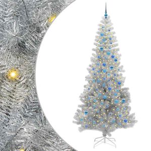 vidaXL Sapin de No&euml;l Argent 240 cm PET