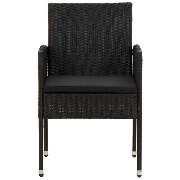 vidaXL Ensemble &agrave; manger de jardin 9 pcs R&eacute;sine tress&eacute;e Noir