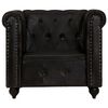 vidaXL Fauteuil Chesterfield Noir Cuir v&eacute;ritable