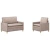 vidaXL Ensemble de Canap&eacute;s 2 pcs Beige Polyester