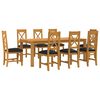 vidaXL Ensemble de salle &agrave; manger 9 pc Noir Bois de ch&ecirc;ne massif