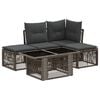 vidaXL Ensemble de canap&eacute; de jardin 5 pc Gris polyrotin