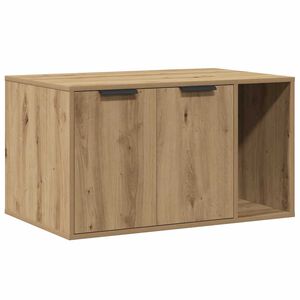 vidaXL Meuble de bac &agrave; liti&egrave;re pour chat ch&ecirc;ne artisanal 80x50x45 cm