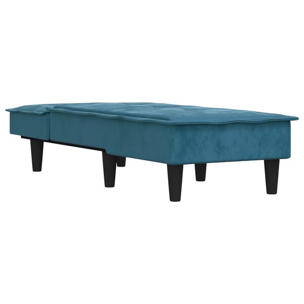 vidaXL Chaise longue bleu velours