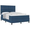 vidaXL Lit &agrave; ressorts avec t&ecirc;te de lit Bleu 140 x 190 cm tissu