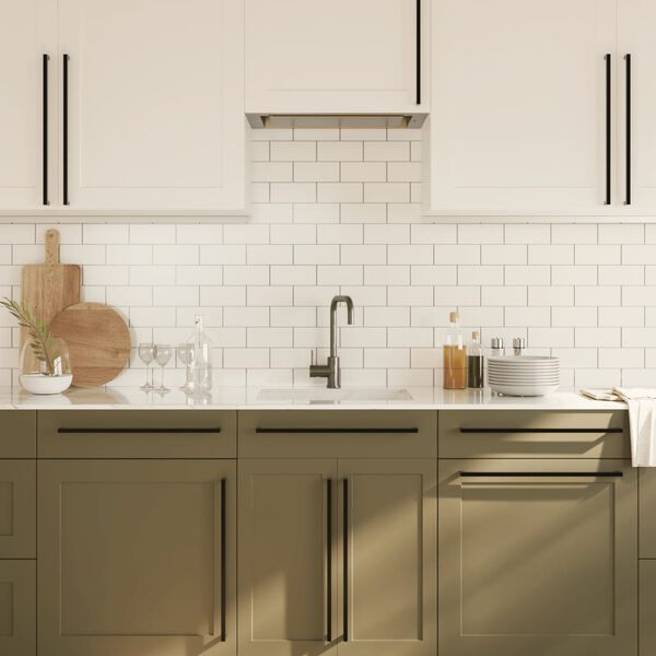 vidaXL Poign&eacute;es d'armoire 20 pcs noir 480 mm acier inoxydable