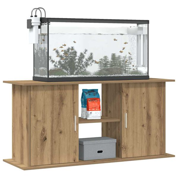 vidaXL Support d'aquarium Ch&ecirc;ne artisanal 121 x 41 x 58 cm Bois d'ing&eacute;nierie