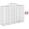 vidaXL Paniers &agrave; gabions arqu&eacute;s 2 pcs 200x50x140/160 cm Fer galvanis&eacute;