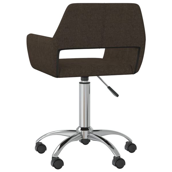 vidaXL Chaise pivotante de bureau Marron fonc&eacute; Tissu