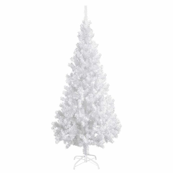 vidaXL Arbre de Noël artificiel pré-éclairé et boules blanc 180 cm PVC