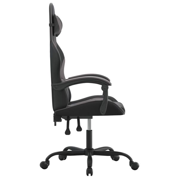 vidaXL Chaise de jeu Noir et gris Similicuir