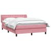 vidaXL Sommier &agrave; lattes de lit avec matelas rose 140x210 cm velours
