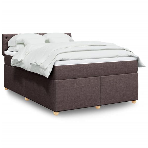 vidaXL Sommier &agrave; lattes de lit avec matelas Marron fonc&eacute; 160x200 cm