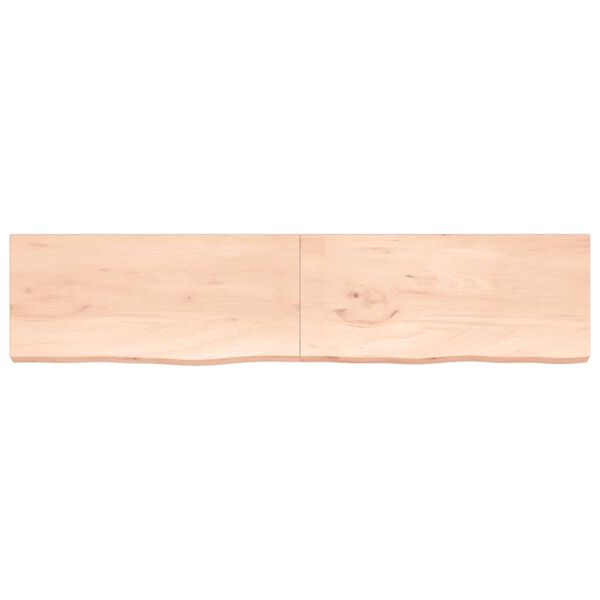 vidaXL Dessus de table 220x50x(2-6) cm bois de ch&ecirc;ne massif non trait&eacute;