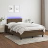 vidaXL Sommier &agrave; lattes de lit matelas et LED marron fonc&eacute; 120x190 cm