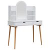 vidaXL Ensemble de Coiffeuse FAUSKE 4 pcs Blanc 100 x 50 x 143 cm