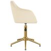 vidaXL Chaises pivotantes &agrave; manger lot de 4 cr&egrave;me velours
