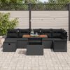 vidaXL Ensemble de canap&eacute; de jardin avec coussin 8 pcs Noir Poly rotin