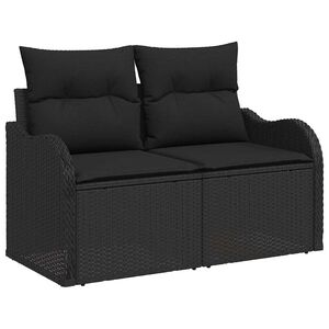 vidaXL Canap&eacute; de jardin avec coussin Noir 121 x 62 x 69cm polyrotin