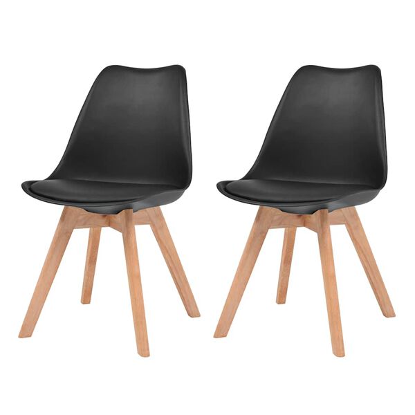 vidaXL Chaises &agrave; manger lot de 2 Noir Plastique