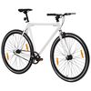 vidaXL V&eacute;lo &agrave; pignon fixe blanc et noir 700c 51 cm