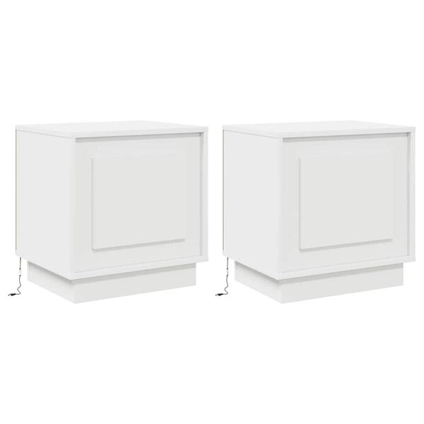 vidaXL Cabinet de chevet 2 pcs Blanc 44 x 34,5 x 45 cm