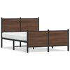 vidaXL Cadre de lit en m&eacute;tal sans matelas ch&ecirc;ne marron 120x190 cm